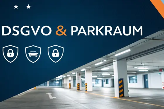 DSGVO / Parkraum Überschrift neben Parkhaus
